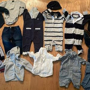 Bundle of baby boy name brand like new 3-12 months clothing: sweaters, jeans,